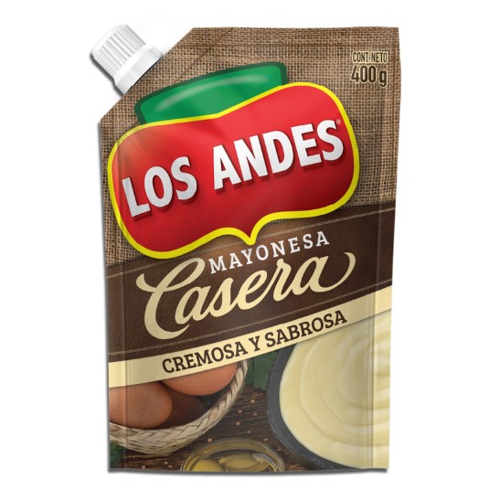 Mayonesa Casera Los Andes Doypack De 400Gr