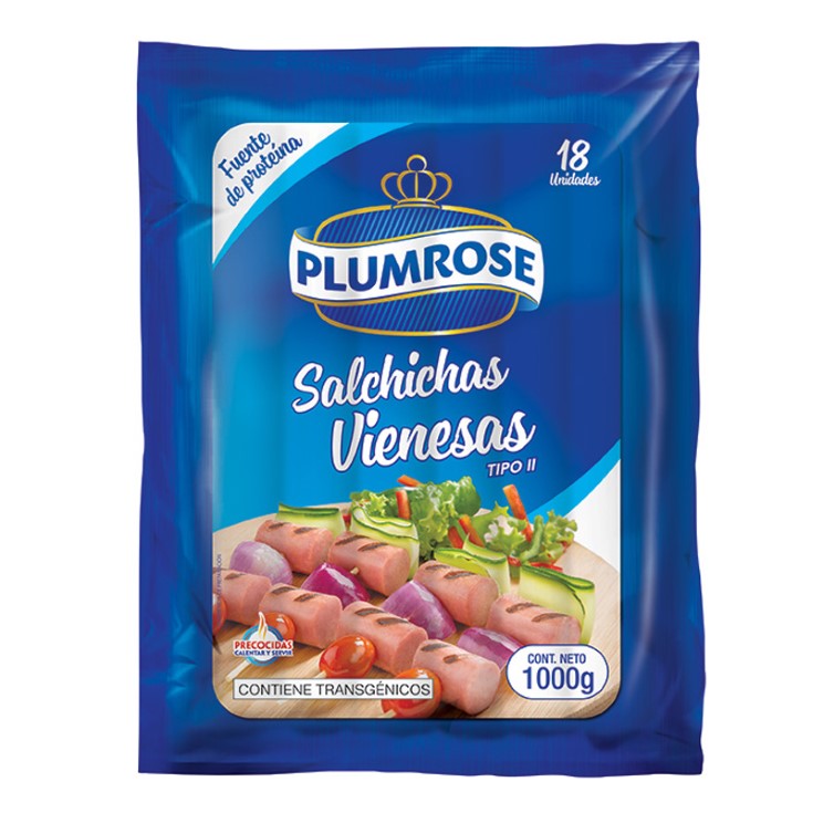 Salchicha Vienesa Tipo Ii Plumrose 1 Kg.