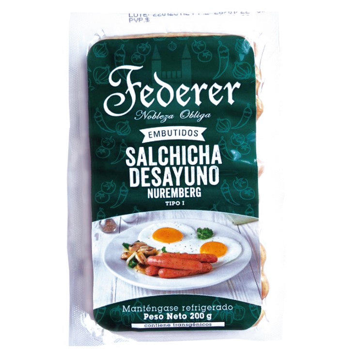 Salchicha De Desayuno Tipo I Federer 200 Gr.