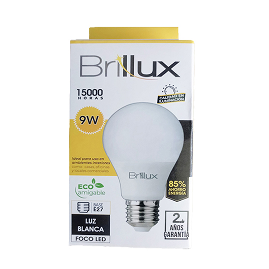 Foco Led Bola Brillux 9 Wts