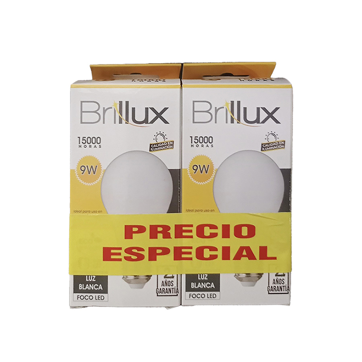Duo Pack Foco Bola Brillux 9 Wats