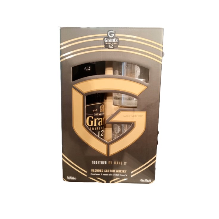Whiskey Grants Triple Wood 12 Years Old 750 Ml + 2 Vasos