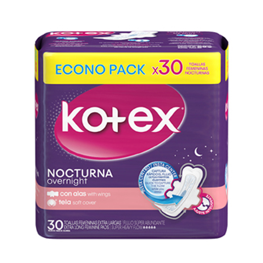 Toallas Nocturnas Tela Kotex X 30