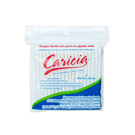 Hisopo Plástico Caricia Funda 100 Unidades