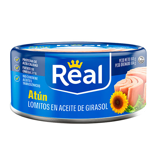 Real Atun En Girasol A/F 160 Gr.