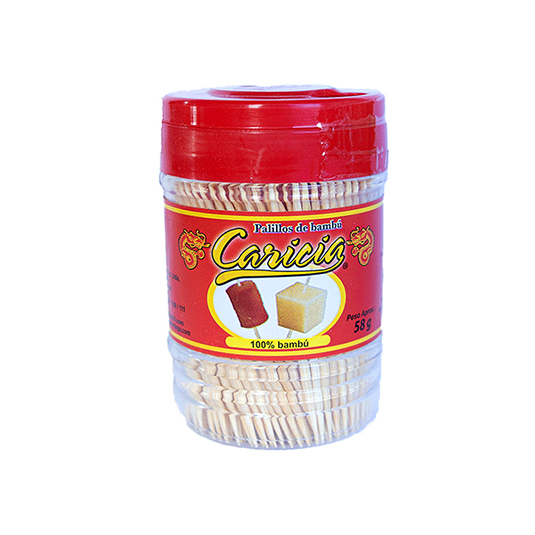 Dispensador De Palillo De Dientes Caricia Bambú 58 Gr
