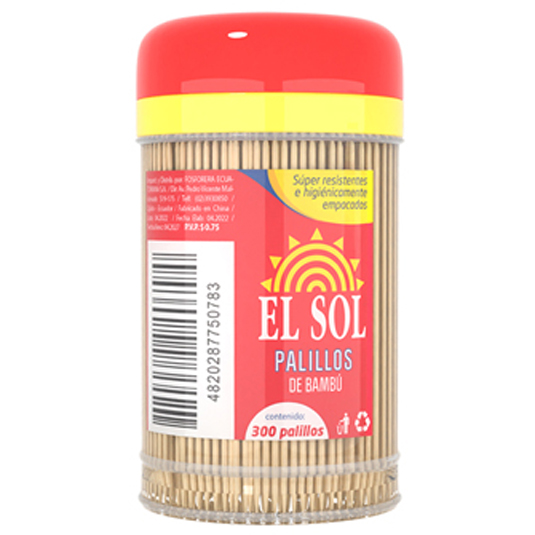 Palillos El Sol De Bambu En Pote 300 Un.