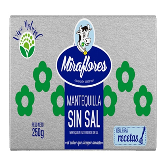 Mantequilla Sin Sal Miraflores 250 Gr