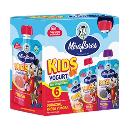 Yogurt Miraflores Kids Doy Pack Display 720G