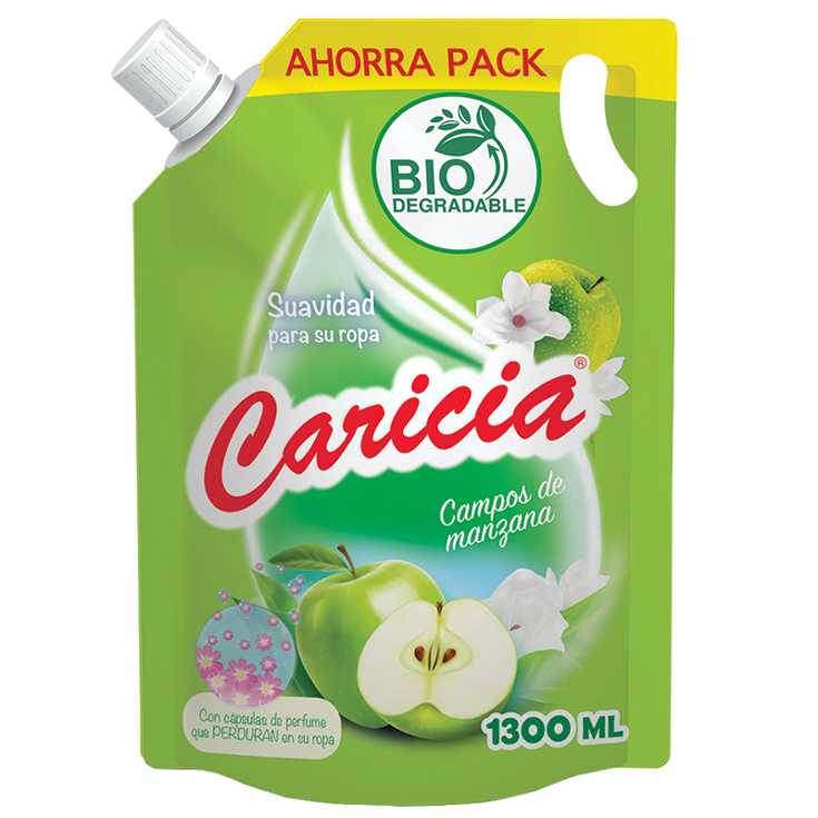 Suavizante Caricia Ropa De Manzana Doy Pack 1300 Ml.