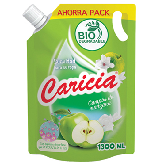 Suavizante Caricia Ropa De Manzana Doy Pack 1300 Ml.