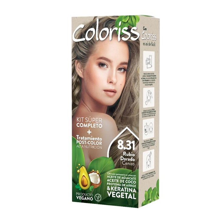 Tinte Coloriss 8.31 Rubio Dorado Cenizo
