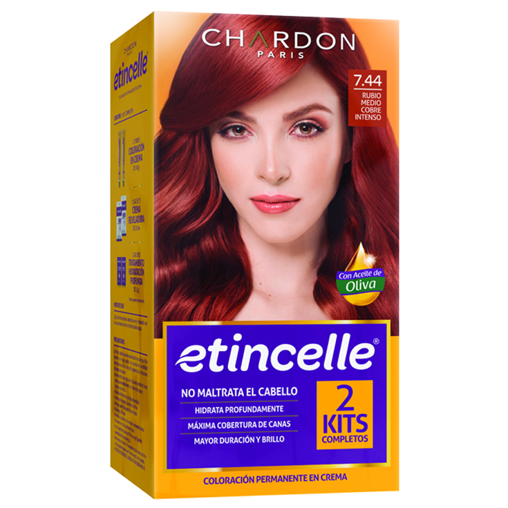 Tinte Etincelle 7.44 Rubio Medio Cobre Intenso 2 Tub x 50G Tinte Etincelle 7.44 Rubio Medio Cobre Intenso 2 Tub x 50G
