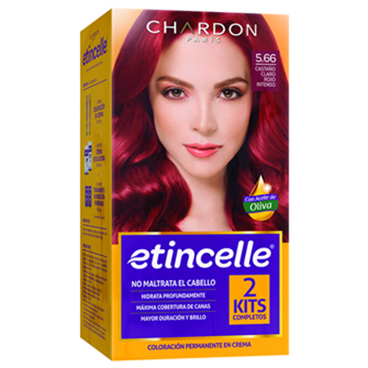 Tinte Etincelle 5.66 Castaño Claro Rojo Intenso 2 Tub x 50G