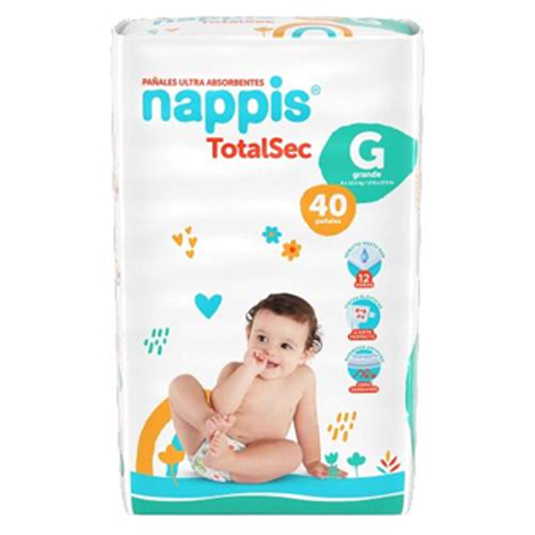 Pañales Nappis Total Sec Grande X 40 UN