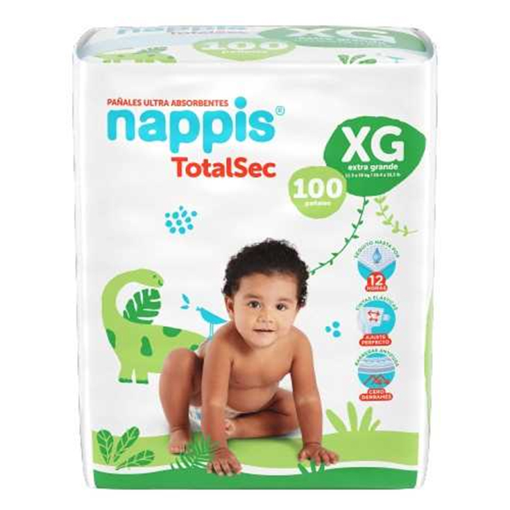 Pañales Nappis Total Sec XG X 100 UN