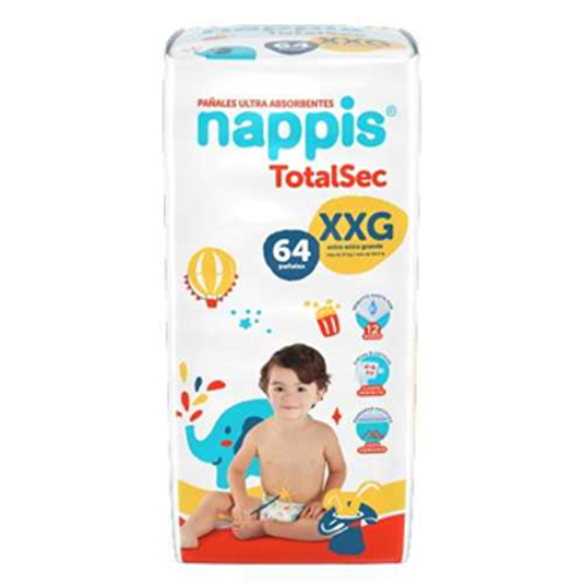 Pañales Nappis Total Sec XXG X 64 UN