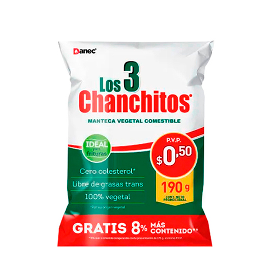Manteca Vegetal Tres Chanchitos 210Gr