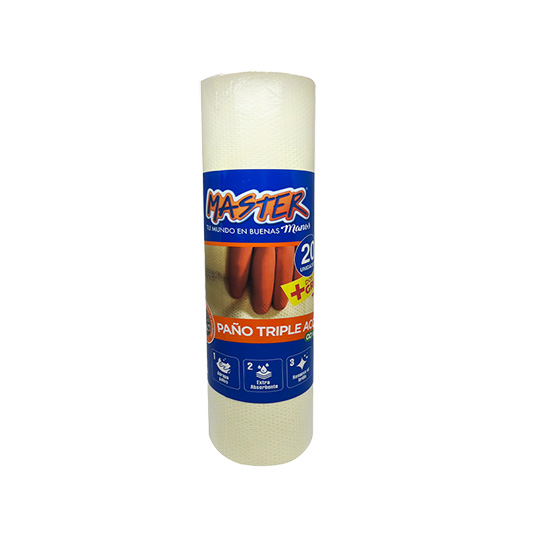 Paño Master Triple Accion Rollo X 20 Un.