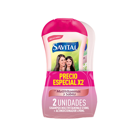 Shampoo Savital Mult Vit 510Ml+Acon 490Ml