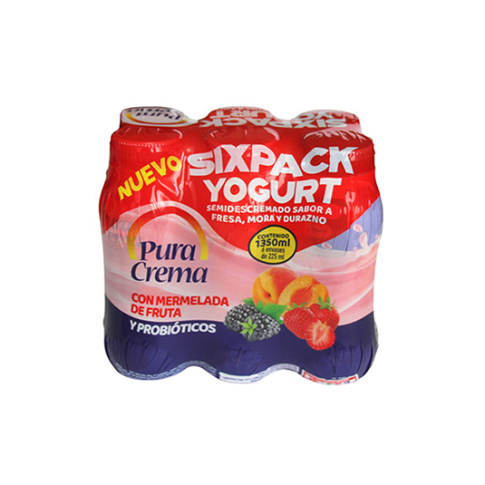 Yogurt Pura Crema Semidescremado Six Pack Surtido c/u 225ml