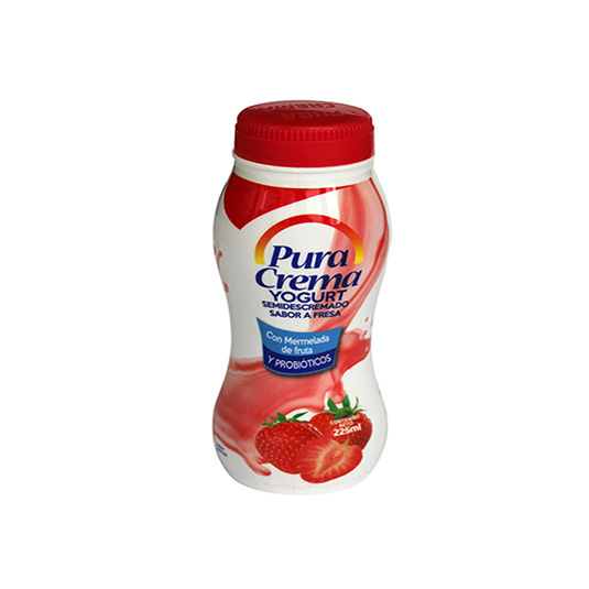 Yogurt Pura Crema Semidescremado de Fresa con Mermelada 225m Yogurt Pura Crema Semidescremado de Fresa con Mermelada 225m