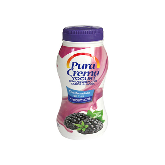 Yogurt Pura Crema Semidescremado de Mora con Mermelada 225ml Yogurt Pura Crema Semidescremado de Mora con Mermelada 225ml
