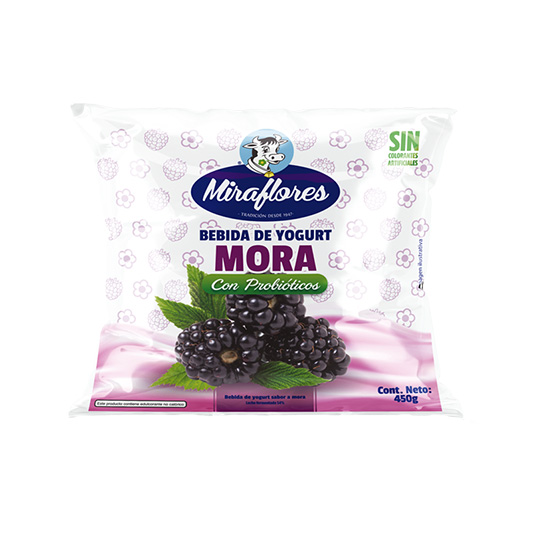 Bebida de Yogurt Miraflores Mora 450 Gr