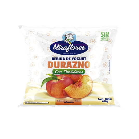 Bebida de Yogurt Miraflores Durazno 450 Gr