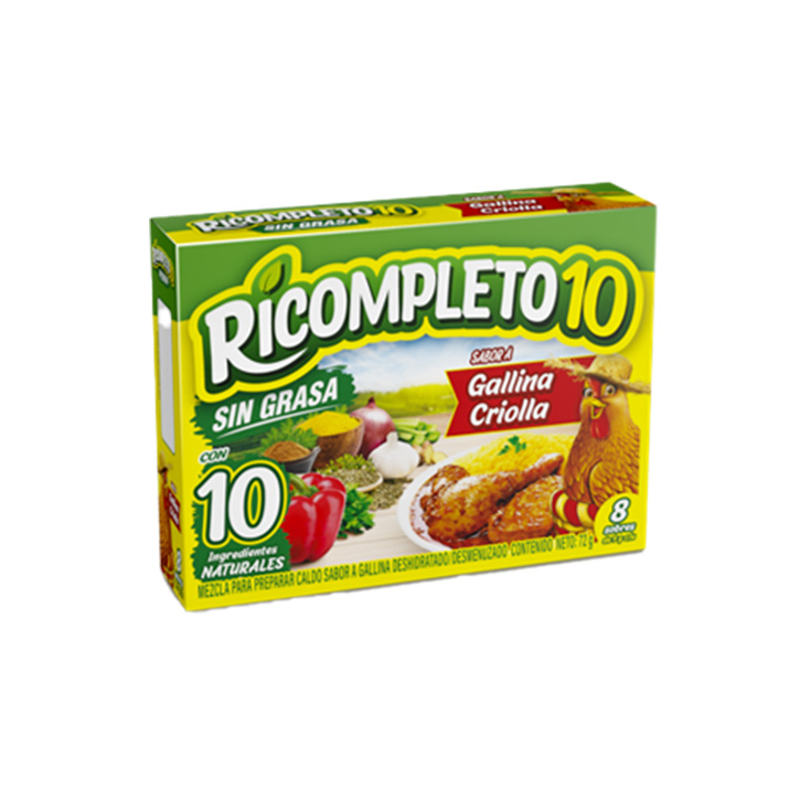 Caldo De Gallina Criolla Ricompleto 8 Sobres 72 Gr