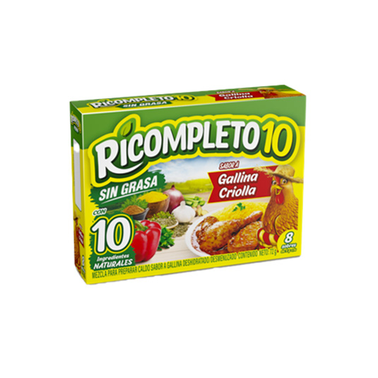 Caldo De Gallina Criolla Ricompleto 8 Sobres 72 Gr