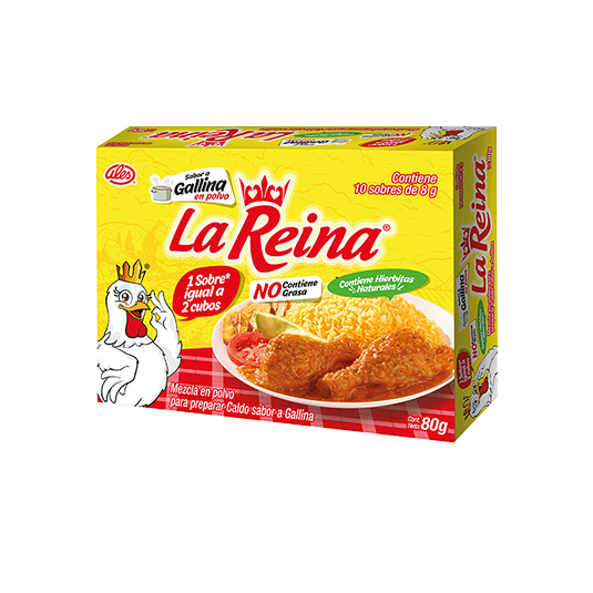 Caldo De Gallina La Reina 10 Sobres 80 Gr