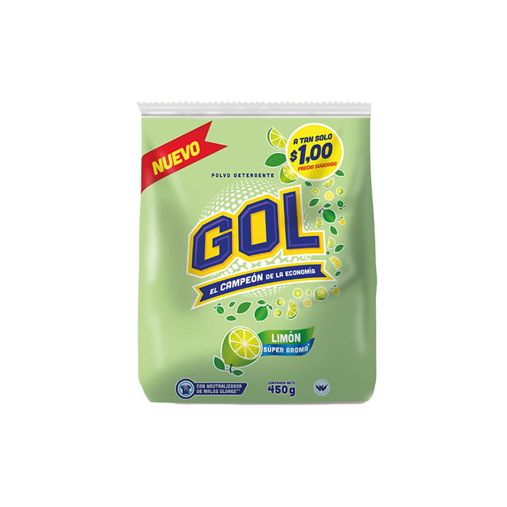 Detergente Gol Polvo Limon 450 Gr.