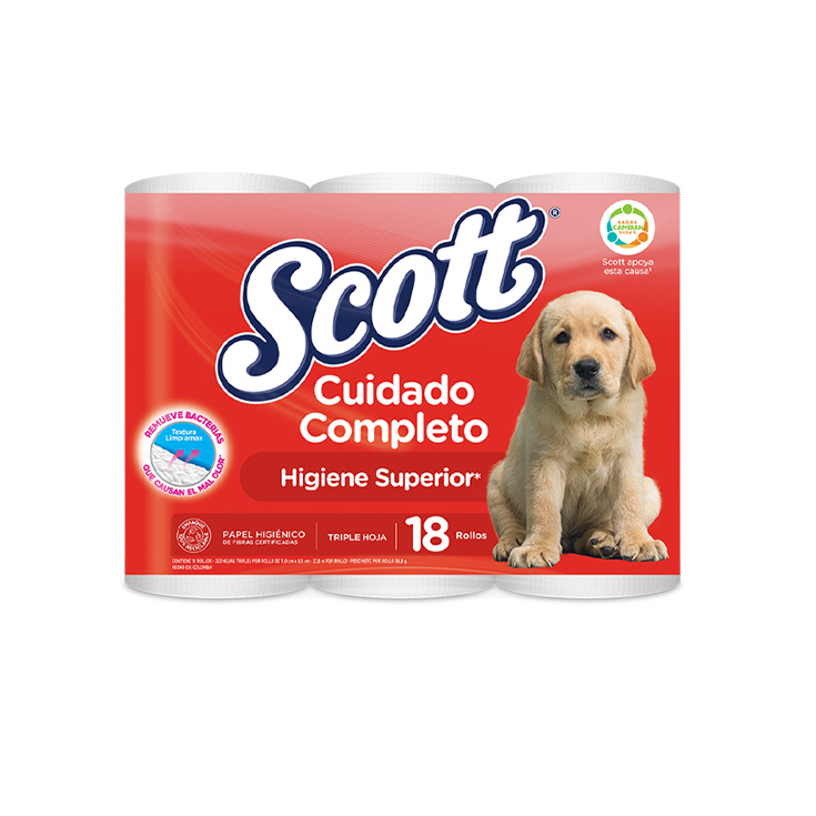 Papel Higiénico Scott Cuidado Complemento X18