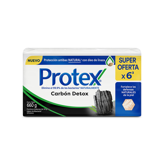 Jabon Protex Carbon Activado Detox 6 X 110G