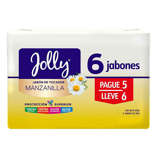 Jabon Jolly En Barra Manzanilla Sixpack X6