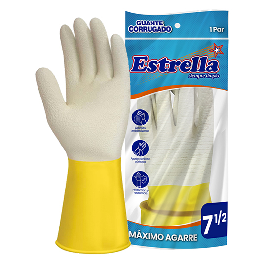 Guante Corrugado Estrella # 7 1/2 Un