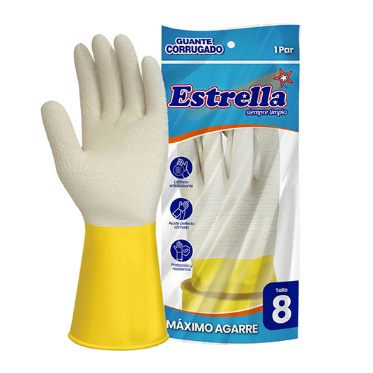 Guante Corrugado Estrella # 8 Un
