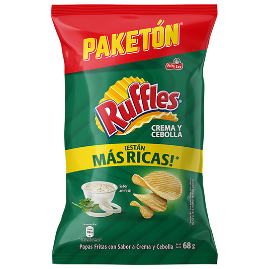 Papas Ruffles Sabor Crema Y Cebolla 68G