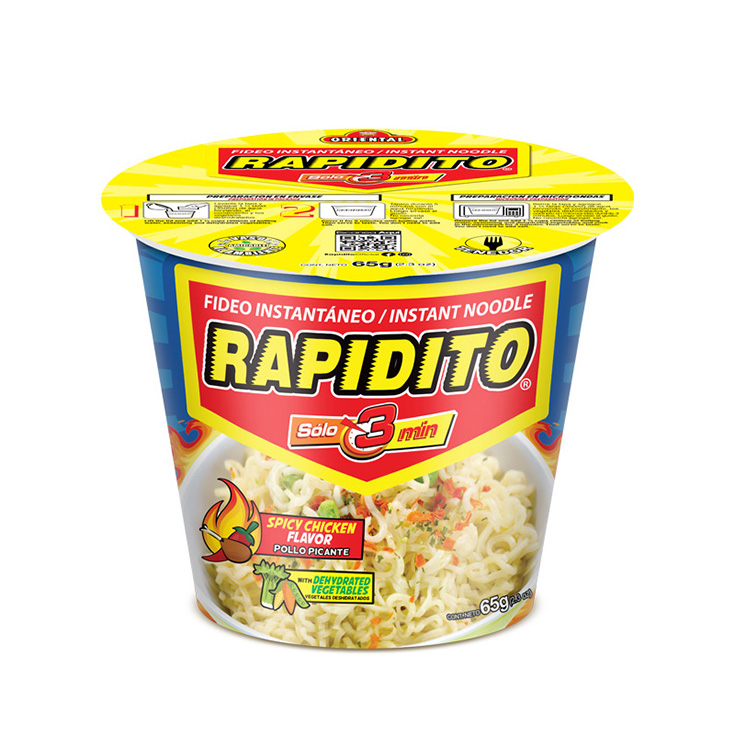 Fideo Sabor A Pollo Picante Rapidito Vaso 65Gr