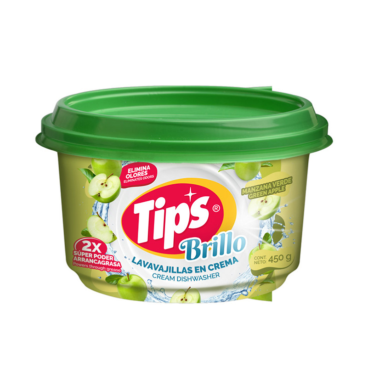 Lavavajillas Tips Crema Manzana Verde 450 Gr.