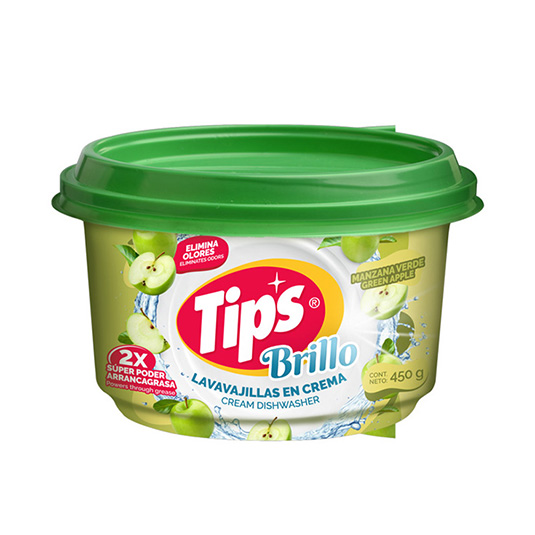 Lavavajillas Tips Crema Manzana Verde 450 Gr.