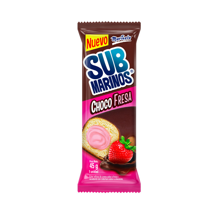 Submarino Marinela Choco Fresa 45 Gr