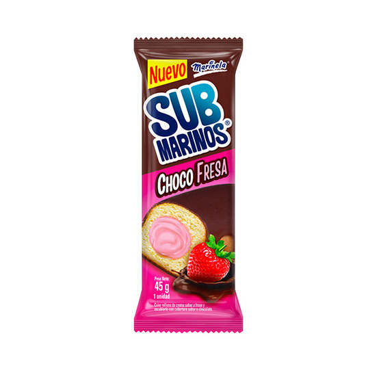 Submarino Marinela Choco Fresa 45 Gr