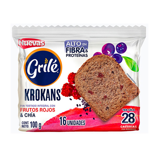 Tostadas Grile Frutos Rojos 100 Gr