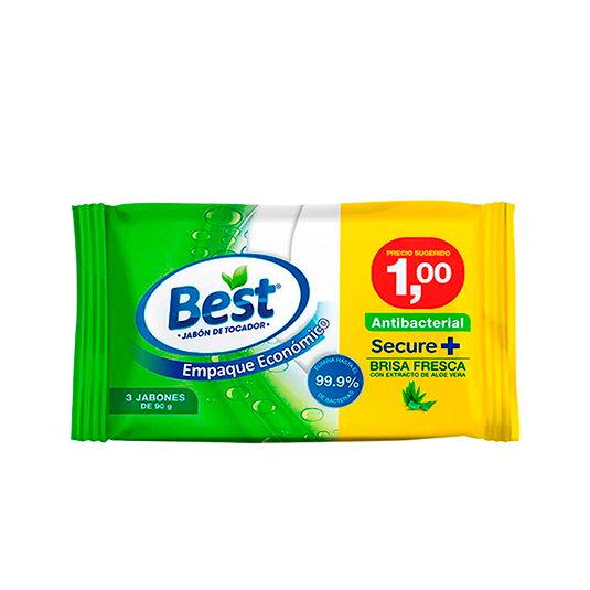 Jabon Best Tripack Brisa Fresca Económico 90 Gr