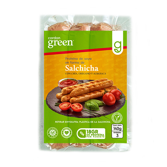 Cordon Green Proteína De Soya Forma De Salchicha Con Chía Or