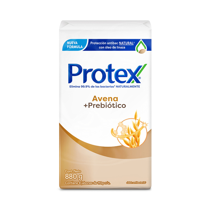 Jabon De Tocador Avena + Prebiotico Protex 8X110G Jabon De Tocador Avena + Prebiotico Protex 8X110G
