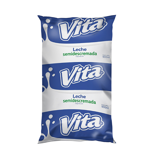 Leche Semidescremada Vita Tetrafino 900Ml