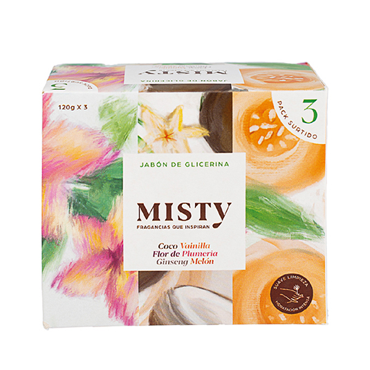 Jabon Transparente De Glicerina Misty 3Pack 120Gx8U
